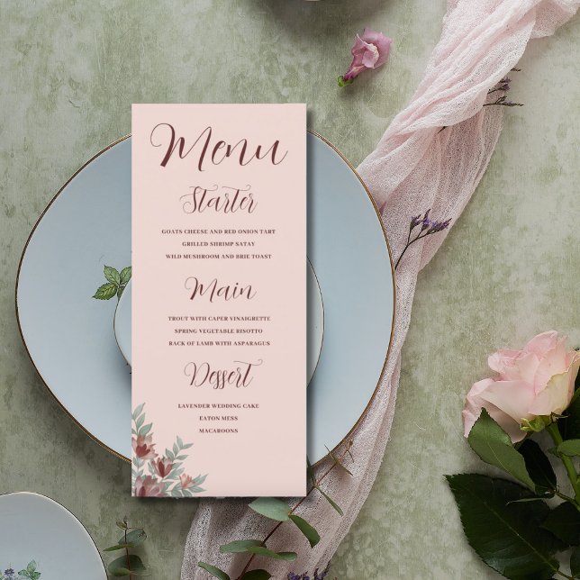Rustic Terracotta Floral Wedding  Menu (Creator Uploaded)