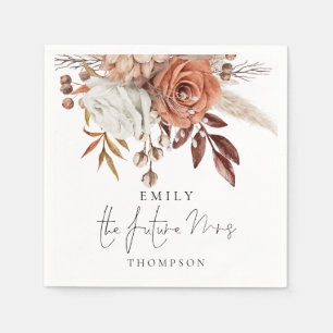 Rustic Terracotta Florals The Future Mrs Napkin