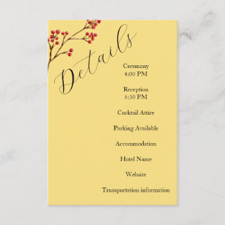 Rustic Terracotta Flowers details Enclosure Card