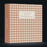 Rustic Terracotta Gingham Plaid Monogram Recipe  Binder<br><div class="desc">Rustic Terracotta Gingham Plaid Monogram Recipe 3 Ring Binder</div>
