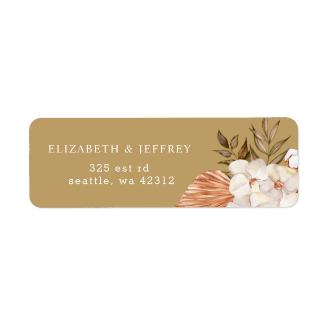 Rustic Terracotta Gold Boho Pampas Wedding (Front)