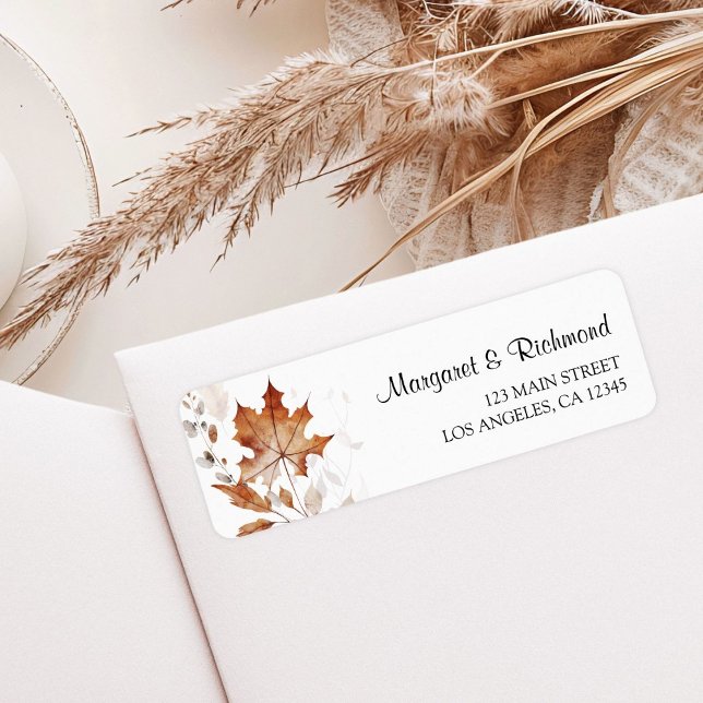 Rustic Terracotta Leaves Fall Wedding Address (Creator Uploaded)