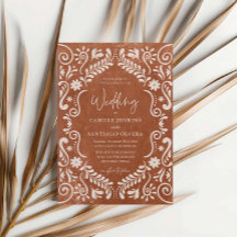 Rustic Terracotta Mexican Wedding Invitation