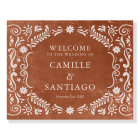 Rustic Terracotta Mexican Wedding Welcome Sign