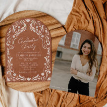 Rustic Terracotta Talavera Photo Graduation