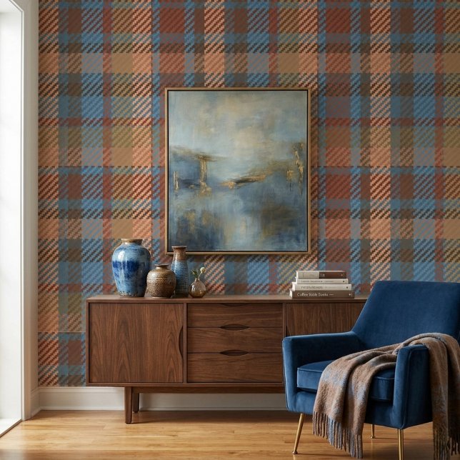 Rustic Terracotta Tartan Plaid Wallpaper Pattern (Creator Uploaded)