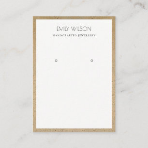 RUSTIC TERRACOTTA TEXTURE BORDER EARRING DISPLAY BUSINESS CARD