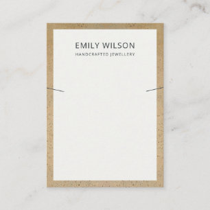 RUSTIC TERRACOTTA TEXTURE BORDER NECKLACE DISPLAY BUSINESS CARD