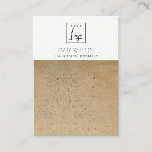 RUSTIC TERRACOTTA TEXTURE LOGO EARRING DISPLAY BUSINESS CARD