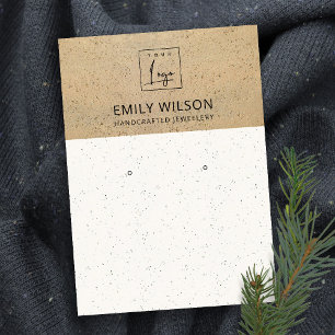 RUSTIC TERRACOTTA TEXTURE LOGO EARRING DISPLAY BUSINESS CARD