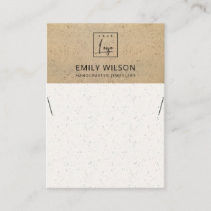 RUSTIC TERRACOTTA TEXTURE LOGO NECKLACE DISPLAY BUSINESS CARD