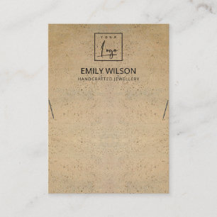 RUSTIC TERRACOTTA TEXTURE LOGO NECKLACE DISPLAY BUSINESS CARD
