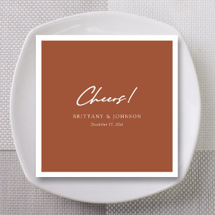 Rustic Terracotta Toast Wedding Napkins