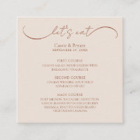 Rustic Terracotta Wedding Menu Enclosure Card