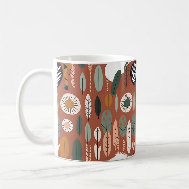Rustic Terracotta Wildflower Boho Eclectic Spring  Coffee Mug (Left)