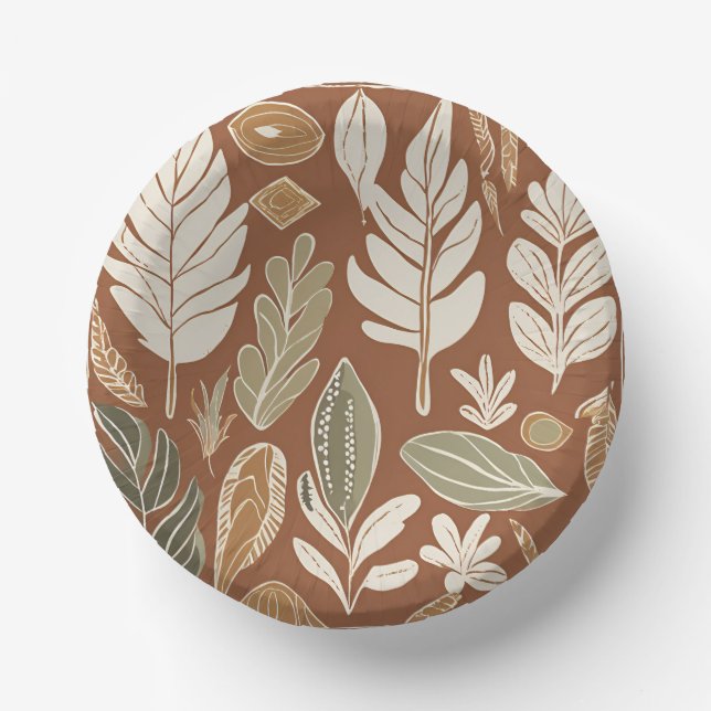 Rustic Terracotta Wildflower Boho Spring Style Paper Plate (Front)