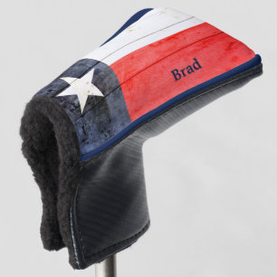 Rustic Texas Flag Personalized Golf Head Cover