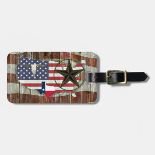Rustic Texas Lone Star Texas Long Horn Luggage Tag