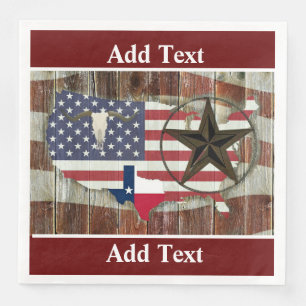 Rustic Texas Lone Star Texas Long Horn Napkin