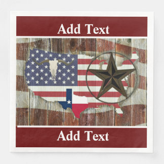 Rustic Texas Lone Star Texas Long Horn Napkin
