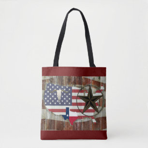 Rustic Texas Lone Star Texas Long Horn Tote Bag