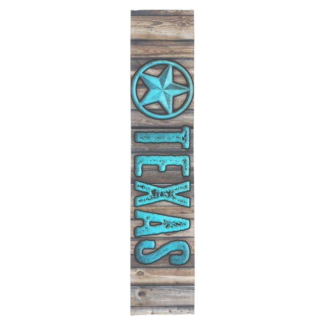 Rustic Texas Star (Blue) Short Table Runner (Front)