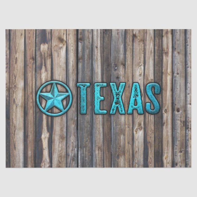 Rustic Texas Star (Blue) Tissue Paper (Front)