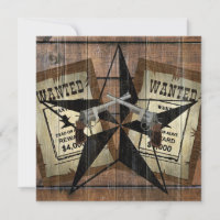 Rustic Texas Star Western Dual Pistols Wanted Sign