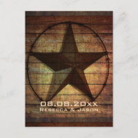 rustic texas star western wedding save the date