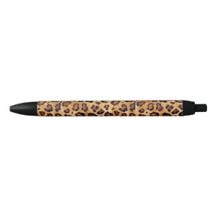 Rustic Texture Leopard Print Black Ink Pen