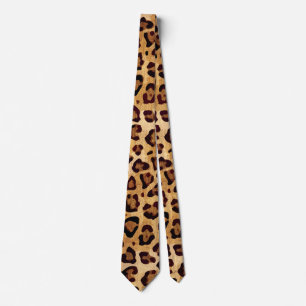 Rustic Texture Leopard Print Tie