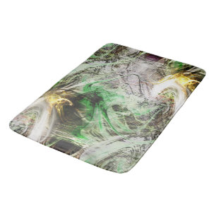 Rustic texture under floating green and yellow ink bath mat