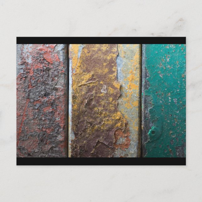 Rustic Texture With Flaking Paint On Rusty Metal Postcard (Front)