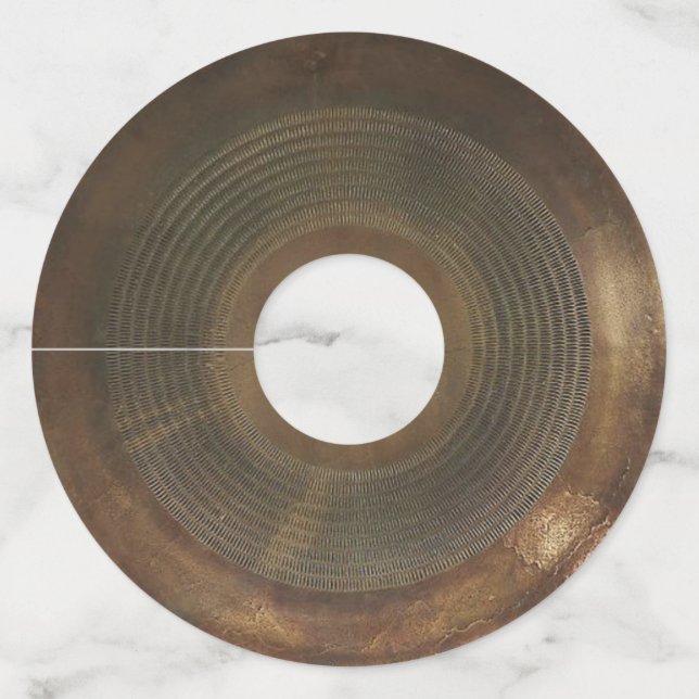 Rustic textured metal design wine glass tag (Front)