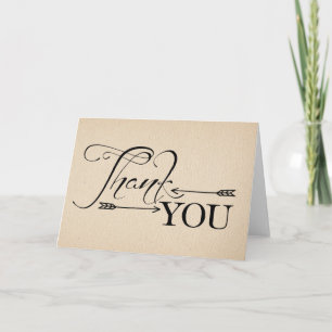 Rustic Thank You Arrows Folding Card