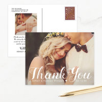 Rustic Thank You Brushed Script Wedding Photo