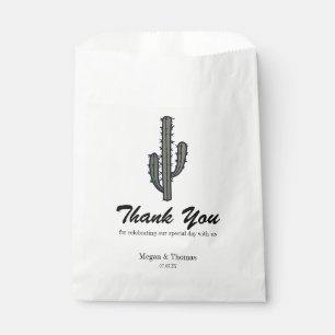 Rustic Thank You Cactus Wedding Treat Favour Bag