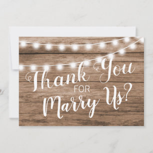 Rustic Thank You For Being Our Officiant Card