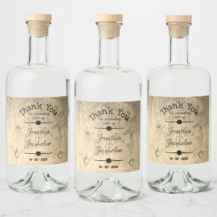 Rustic Thank You Gift Script Names Chic Wedding  Liquor Bottle Label