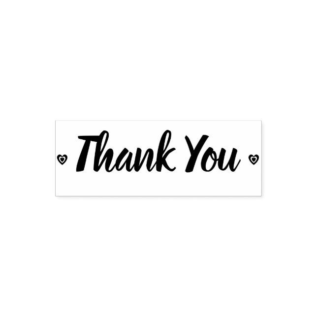 Rustic Thank You Retro Hearts Self-inking Stamp (Design)