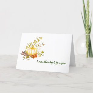 Rustic Thankful For You Pumpkin Holiday Card