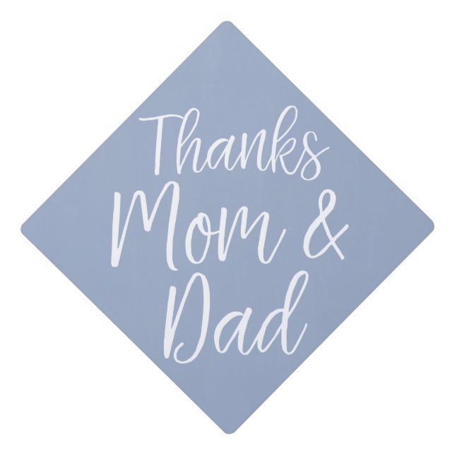 Rustic Thanks Mom and Dad Graduation Cap Topper (Front)