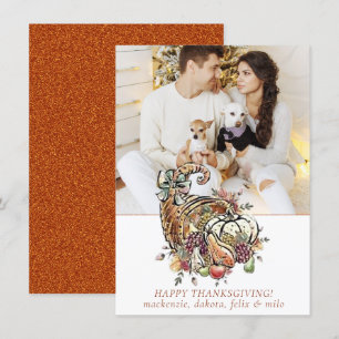 Rustic Thanksgiving Autumn Pumpkin Patch Dinner Holiday Card
