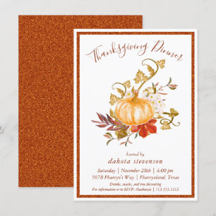 Rustic Thanksgiving Autumn Pumpkin Patch Gourds Holiday Card