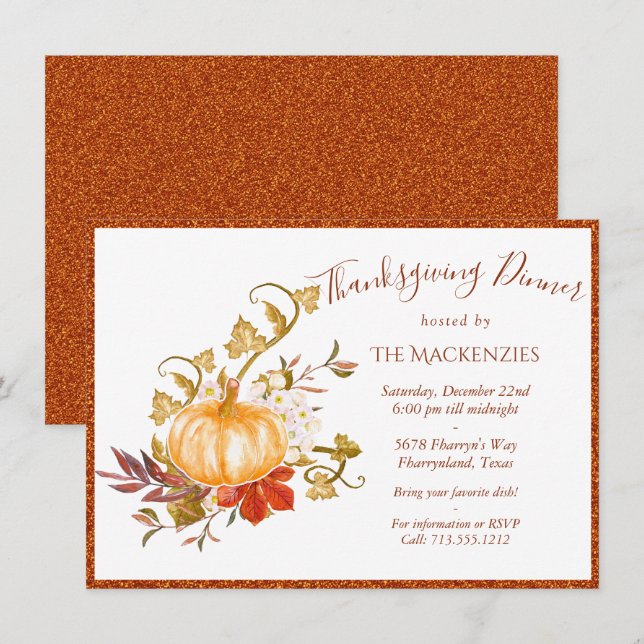 Rustic Thanksgiving Autumn Pumpkin Patch Gourds Holiday Card (Front/Back)