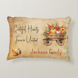 Rustic Thanksgiving cart Decor Accent Pillow