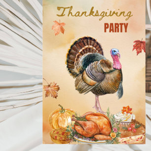 Rustic Thanksgiving - Cozy Autumn Harvest Dinner Invitation