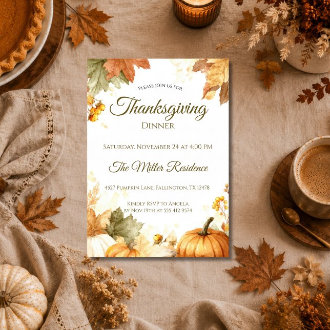 Rustic Thanksgiving Dinner Invitation (Créateur téléchargé)