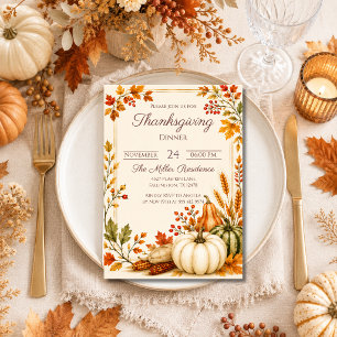Rustic Thanksgiving Dinner Invitation