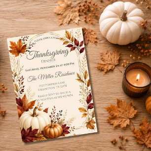 Rustic Thanksgiving Dinner Invitation